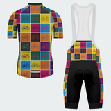 Men's Pop Art Bike Grid Regular Fit Cycling Kit