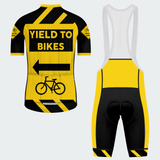 Men's Yield To Bikes Traffic Sign Regular Fit Cycling Kit