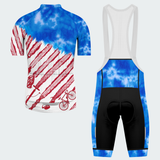 Men's Tie Dye Patriotic American Flag Regular Fit Cycling Kit