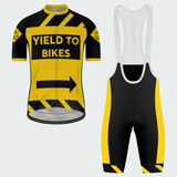 Men's Yield To Bikes Traffic Sign Regular Fit Cycling Kit