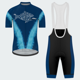 Men's Tie Dye Bicycle Fish Eats The Car Regular Fit Cycling Kit