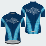 Men's Tie Dye Bicycle Fish Eats The Car Regular Fit Cycling Kit