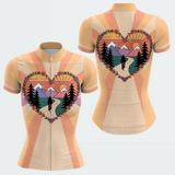 Women's Floral Heart Adventure Regular Fit Cycling Jersey