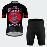 Men's Never Underestimate An Old Man With A Bicycle Regular Fit Cycling Kit