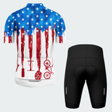 Men's Tie Dye American Flag Regular Fit Cycling Kit