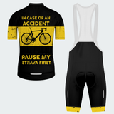 Men's Pause My Strava Funny Traffic Sign Regular Fit Cycling Kit