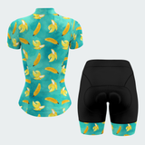Women's Watercolor Bananas Regular Fit Cycling Jersey