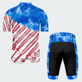 Men's Tie Dye Patriotic American Flag Regular Fit Cycling Kit