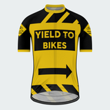 Men's Yield To Bikes Traffic Sign Regular Fit Cycling Kit