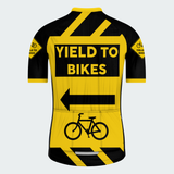 Men's Yield To Bikes Traffic Sign Regular Fit Cycling Kit