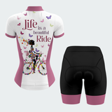 Women's Life Is A Beautiful Ride Regular Fit Cycling Jersey