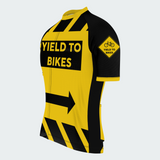 Men's Yield To Bikes Traffic Sign Regular Fit Cycling Kit