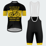 Men's Pause My Strava Funny Traffic Sign Regular Fit Cycling Kit