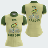 Women's Watercolor Avo-Cardio Regular Fit Cycling Jersey