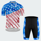 Men's Tie Dye Patriotic American Flag Regular Fit Cycling Kit