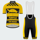 Men's Turtle On Road Funny Traffic Sign Regular Fit Cycling Kit