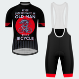 Men's Never Underestimate An Old Man With A Bicycle Regular Fit Cycling Kit