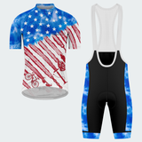 Men's Tie Dye Patriotic American Flag Regular Fit Cycling Kit