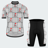 Men's Pixel Art Love Ride Regular Fit Cycling Kit