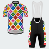 Men's Pixel Art Patchwork Regular Fit Cycling Kit