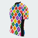 Men's Pixel Art Patchwork Regular Fit Cycling Kit