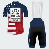 Men's May Use Full Lane Traffic Sign Regular Fit Cycling Kit
