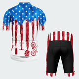 Men's Tie Dye American Flag Regular Fit Cycling Kit