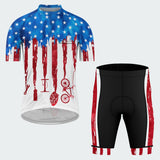 Men's Tie Dye American Flag Regular Fit Cycling Kit