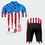 Men's Tie Dye American Flag Regular Fit Cycling Kit