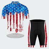 Men's Tie Dye American Flag Regular Fit Cycling Kit