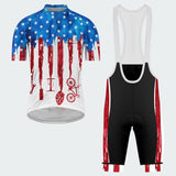 Men's Tie Dye American Flag Regular Fit Cycling Kit