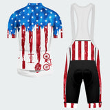 Men's Tie Dye American Flag Regular Fit Cycling Kit