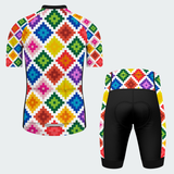 Men's Pixel Art Patchwork Regular Fit Cycling Kit