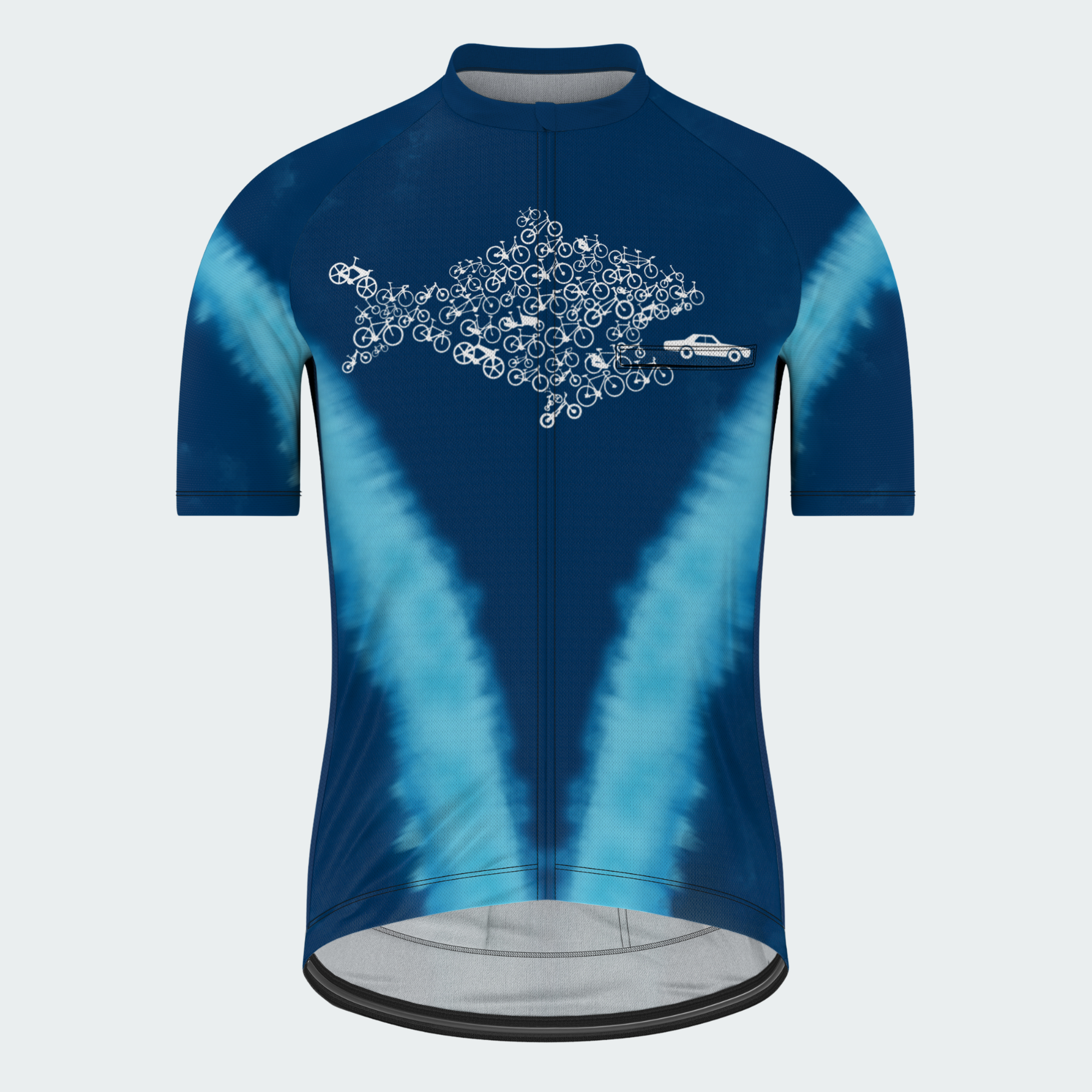 Men's Tie Dye Bicycle Fish Eats The Car Regular Fit Cycling Kit
