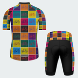 Men's Pop Art Bike Grid Regular Fit Cycling Kit