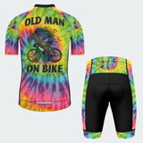 Men's Old Man On Bike Tie Dye Regular Fit Cycling Kit