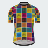 Men's Pop Art Bike Grid Regular Fit Cycling Kit