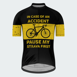 Men's Pause My Strava Funny Traffic Sign Regular Fit Cycling Kit