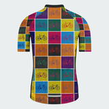 Men's Pop Art Bike Grid Regular Fit Cycling Kit