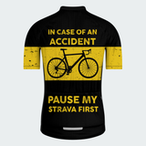 Men's Pause My Strava Funny Traffic Sign Regular Fit Cycling Kit