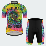 Men's Old Man On Bike Tie Dye Regular Fit Cycling Kit