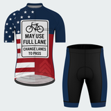 Men's May Use Full Lane Traffic Sign Regular Fit Cycling Kit