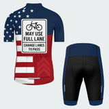 Men's May Use Full Lane Traffic Sign Regular Fit Cycling Kit