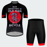 Men's Never Underestimate An Old Man With A Bicycle Regular Fit Cycling Kit
