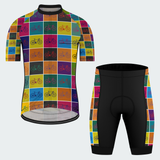 Men's Pop Art Bike Grid Regular Fit Cycling Kit