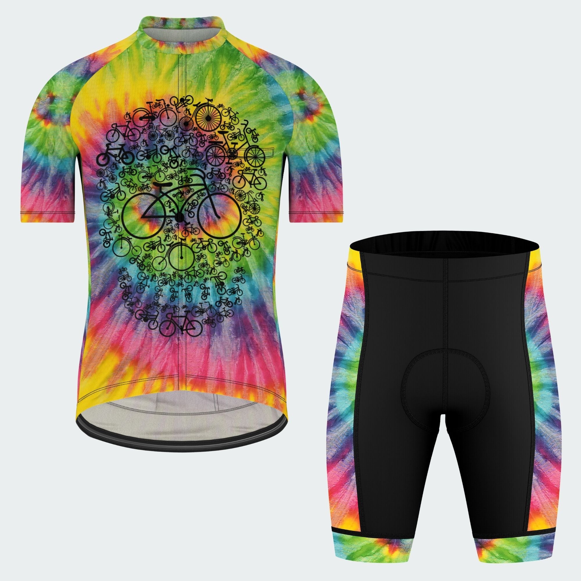 Men's Tie Dye Skull Regular Fit Cycling Kit