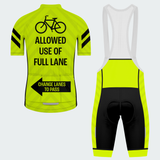 Men's Allowed Use of Full Lane Regular Fit Cycling Kit