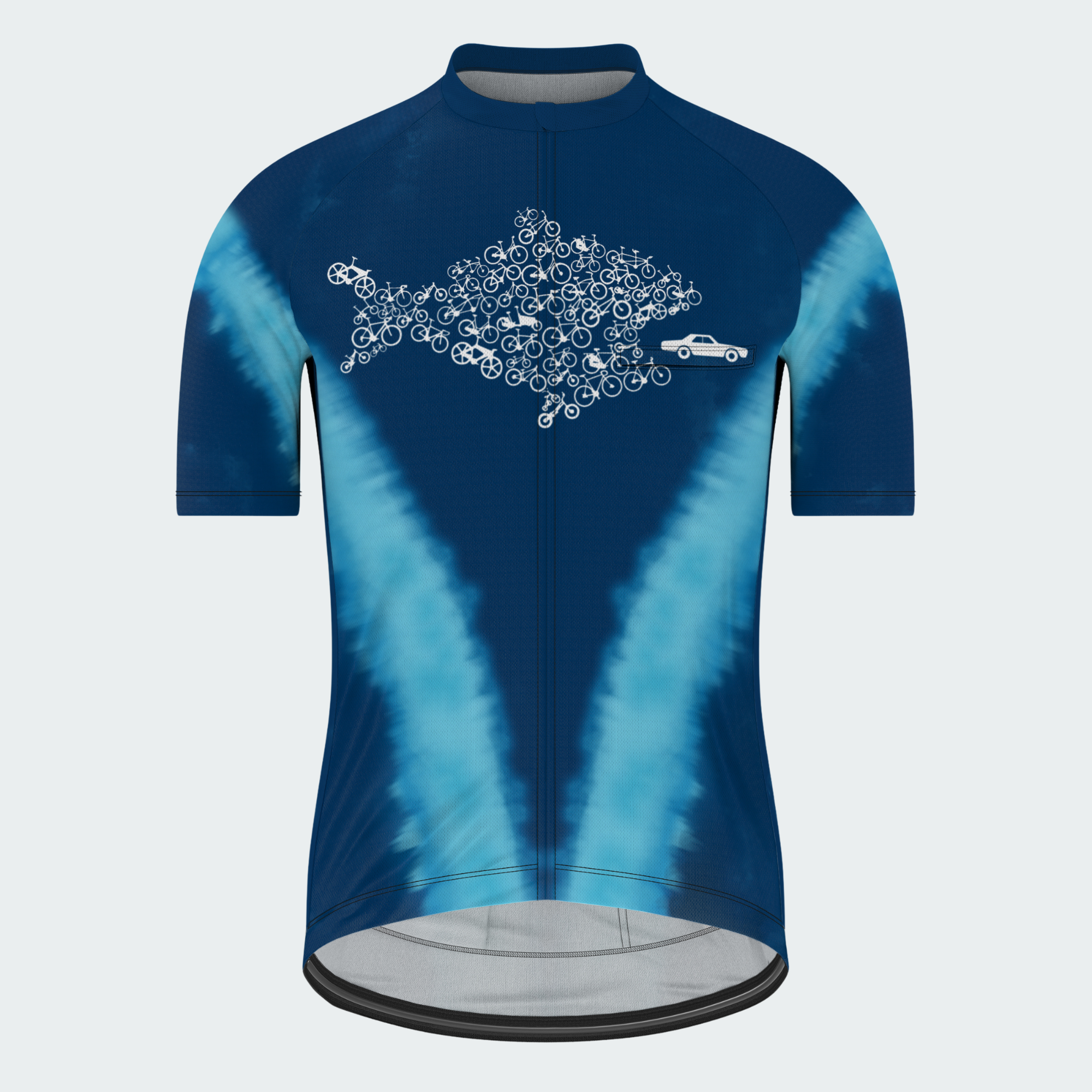 Men's Tie Dye Bicycle Fish Eats The Car Regular Fit Cycling Kit