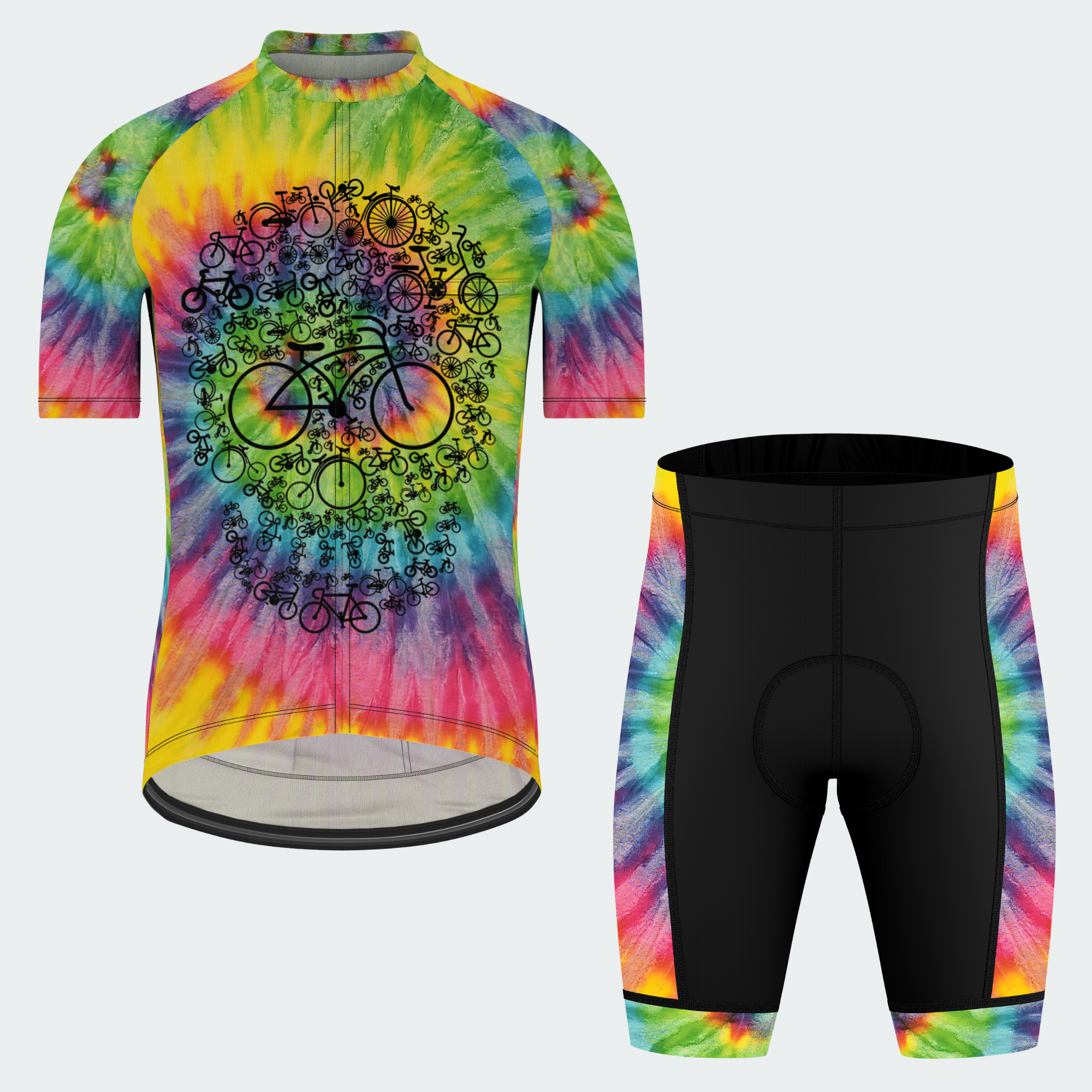 Men's Tie Dye Skull Regular Fit Cycling Kit