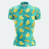 Women's Watercolor Bananas Regular Fit Cycling Jersey